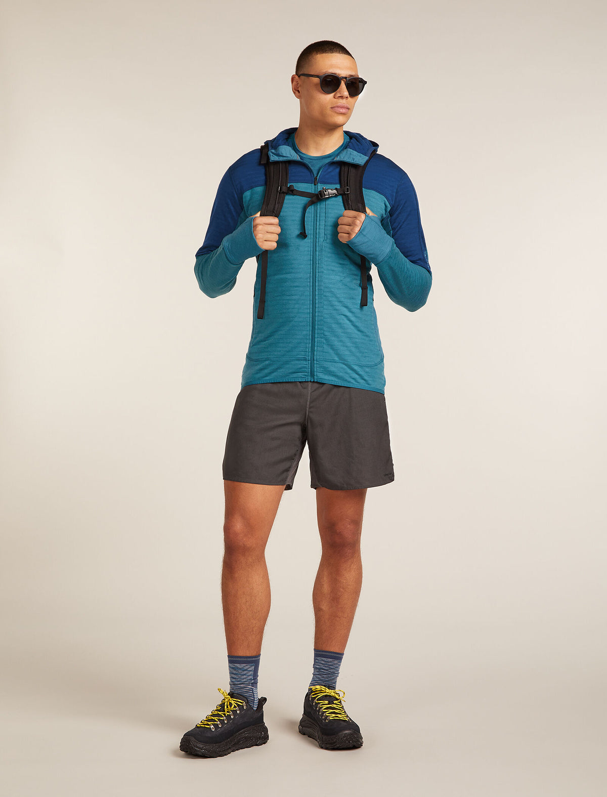 Merino Blend 300 RealFleece™ Descender Long Sleeve Zip Hoodie Topaz/Atlantis - 4