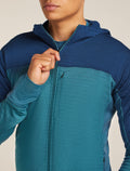 Merino Blend 300 RealFleece™ Descender Long Sleeve Zip Hoodie Topaz/Atlantis - 6