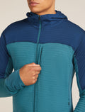 Merino Blend 300 RealFleece™ Descender Long Sleeve Zip Hoodie Topaz/Atlantis - 8