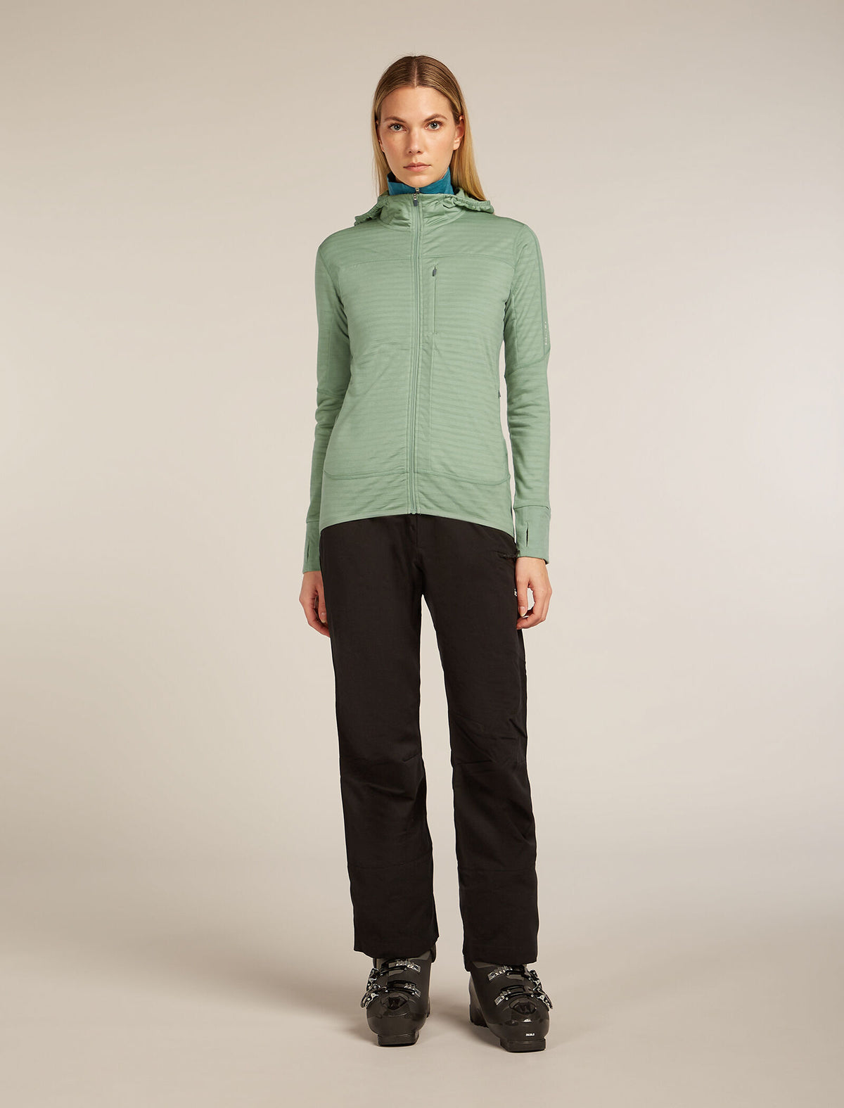 Merino Blend 300 RealFleece™ Descender Long Sleeve Zip Hoodie Seaglass - 3