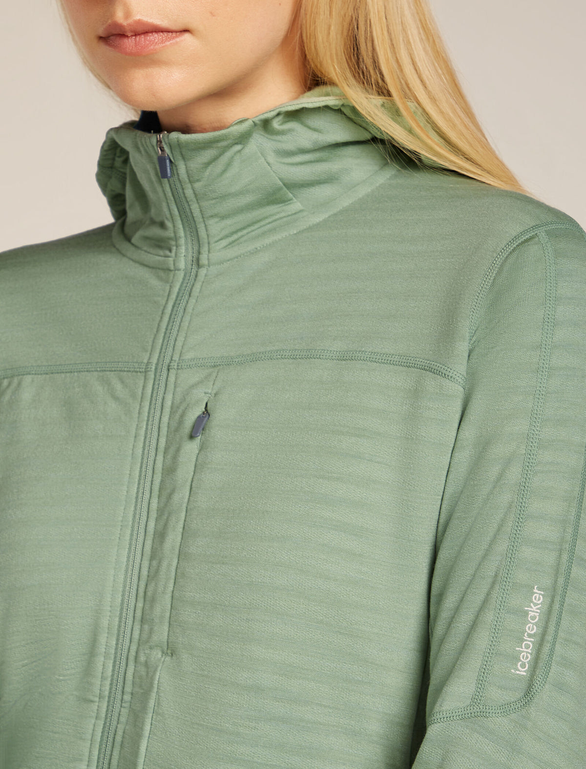 Merino Blend 300 RealFleece™ Descender Long Sleeve Zip Hoodie Seaglass - 5