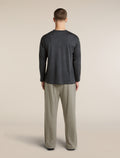 Unisex Merino 150 Long Sleeve Pocket T Shirt Jet Heather - 11