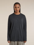 Unisex Merino 150 Long Sleeve Pocket T Shirt Jet Heather - 4