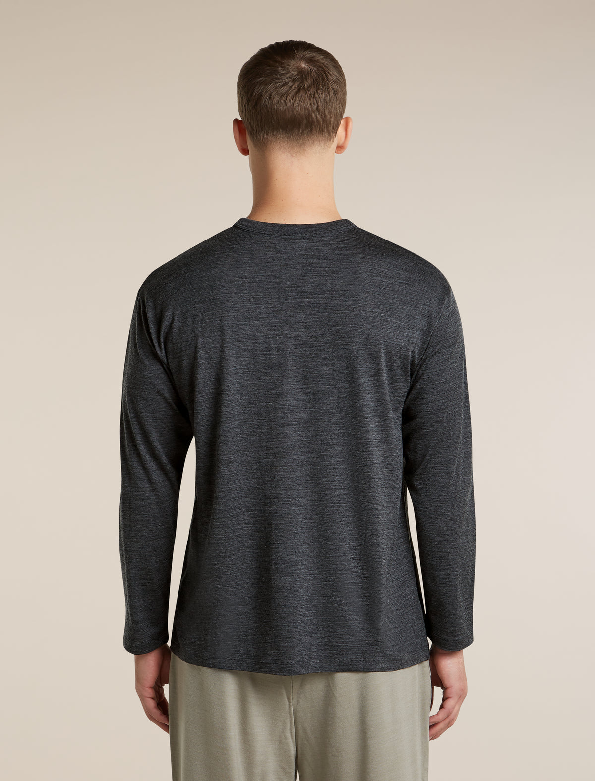 Unisex Merino 150 Long Sleeve Pocket T Shirt Jet Heather - 5