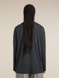 Unisex Merino 150 Long Sleeve Pocket T Shirt Jet Heather - 6