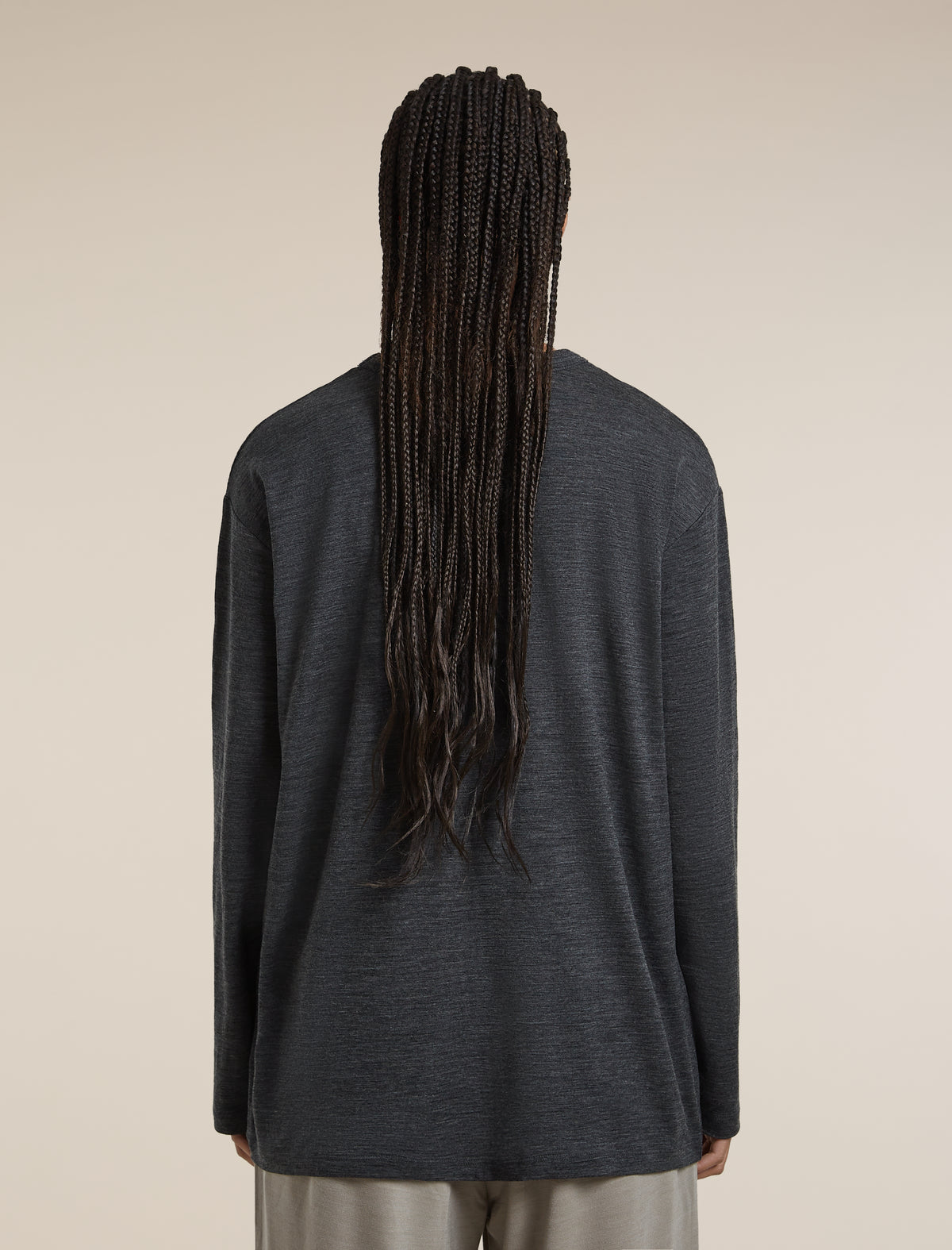 Unisex Merino 150 Long Sleeve Pocket T Shirt Jet Heather - 6