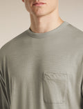 Unisex Merino 150 Long Sleeve Pocket T Shirt Smokey Grey - 13