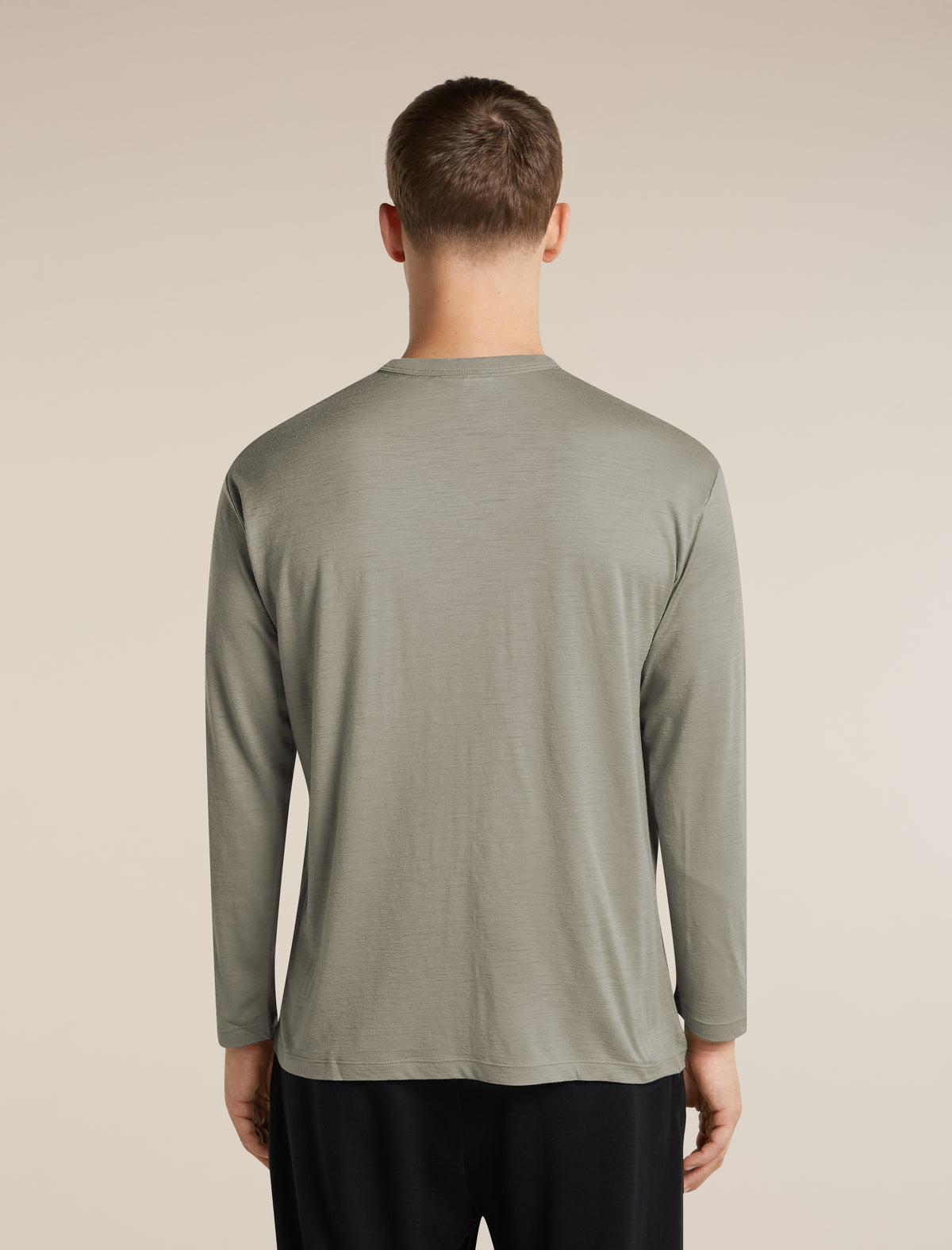 Unisex Merino 150 Long Sleeve Pocket T Shirt Smokey Grey - 3