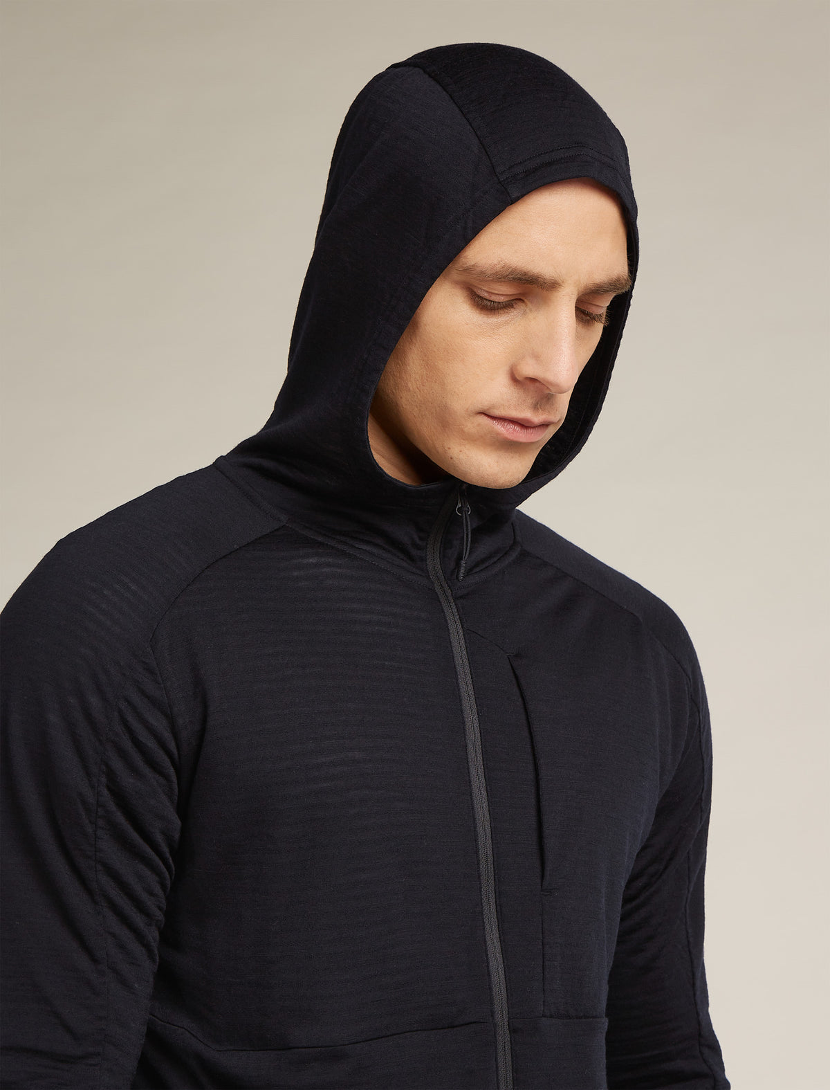 Men’s Merino Blend 200 RealFleece™ Explore Long Sleeve Zip Hoodie Black - 5