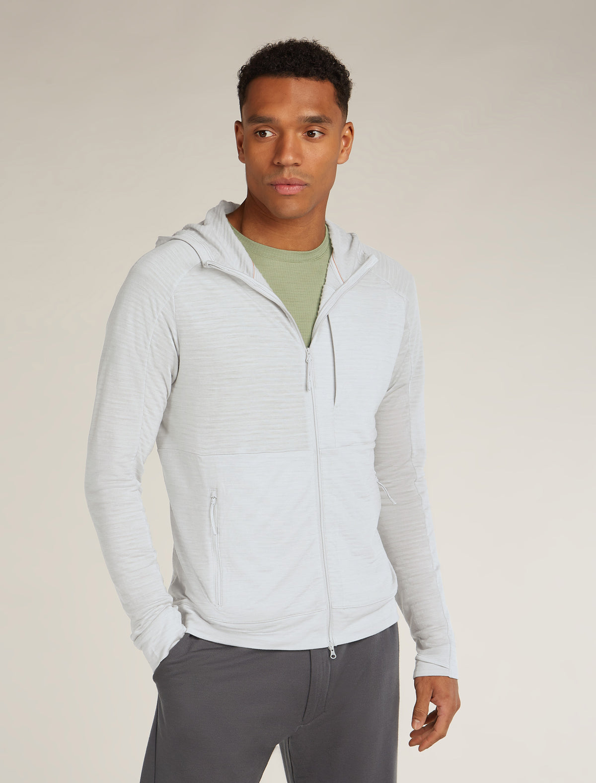 Men’s Merino Blend 200 RealFleece™ Explore Long Sleeve Zip Hoodie Ether - 1