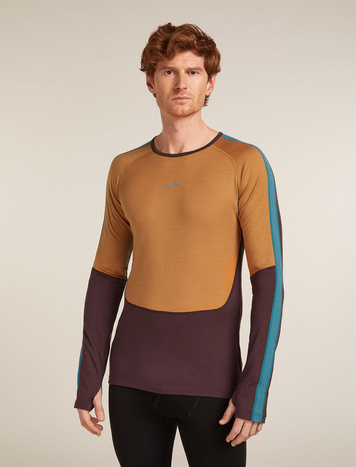 Men's Merino 200 Oasis+ Long Sleeve Crewe Thermal Top Java/Trail - 1