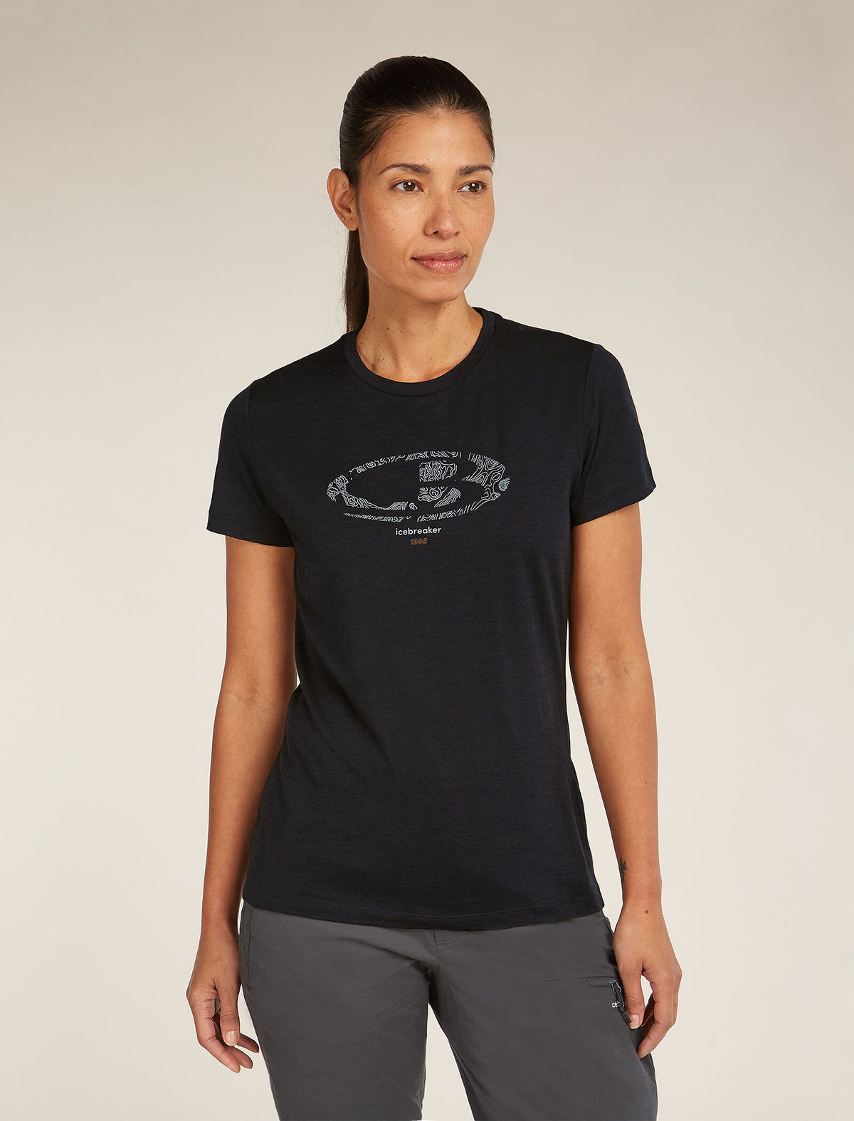 Women’s Merino 150 Tech Lite Short Sleeve T-Shirt icebreaker Anniversary Black - 1