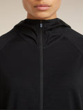 Women’s 150 MerinoFine™ Ace Long Sleeve Zip Hoodie UPF Black - 6