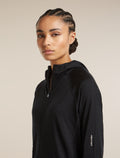 Women’s 150 MerinoFine™ Ace Long Sleeve Zip Hoodie UPF Black - 7