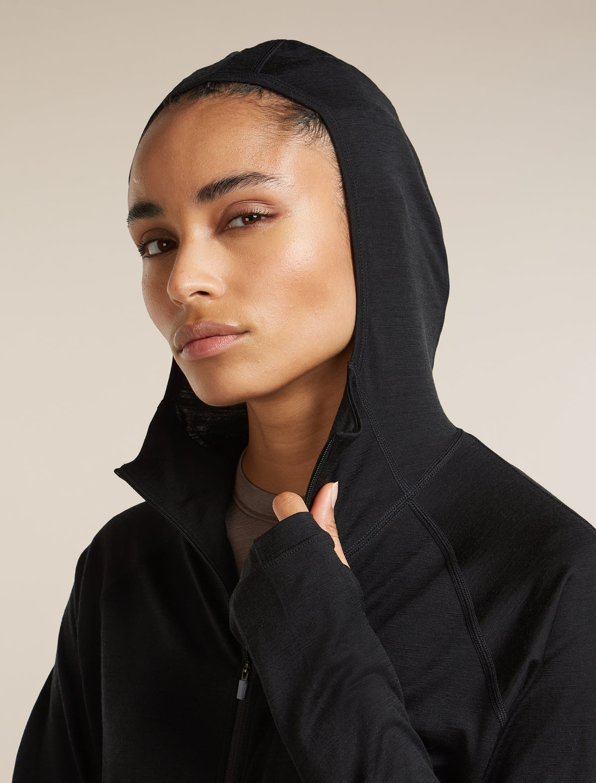 Women’s 150 MerinoFine™ Ace Long Sleeve Zip Hoodie UPF Black - 7