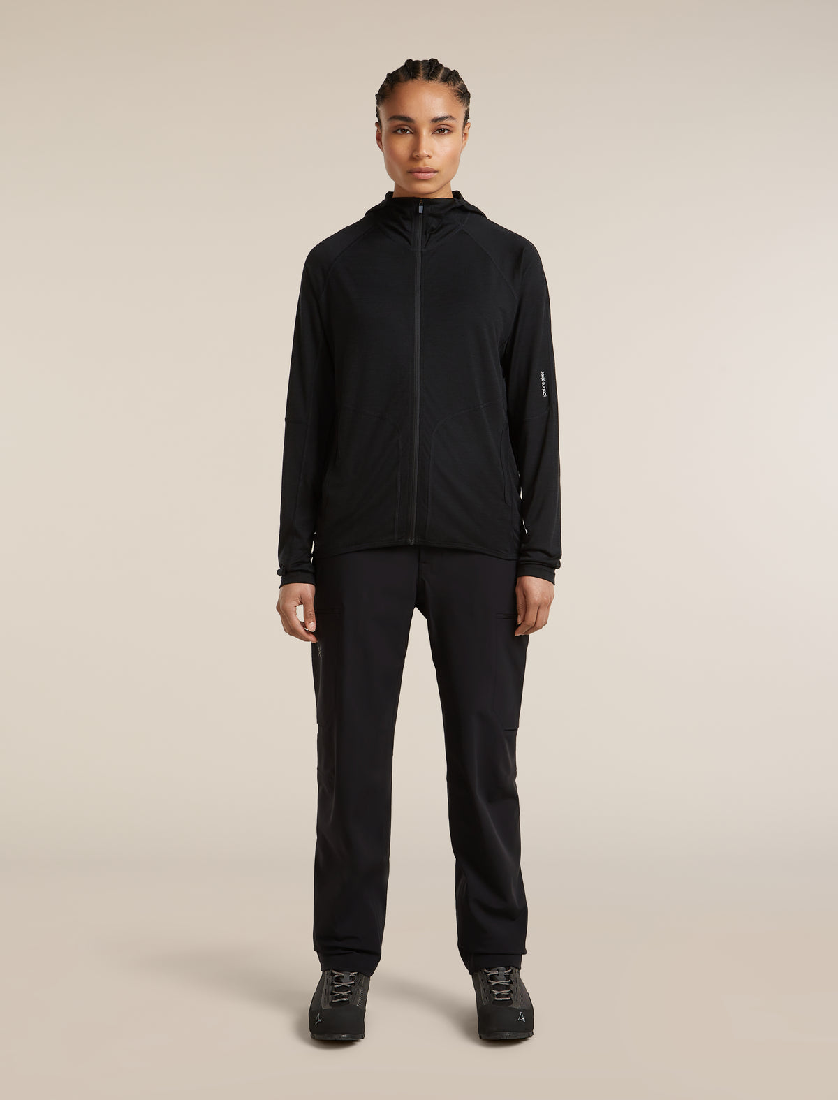 Women’s 150 MerinoFine™ Ace Long Sleeve Zip Hoodie UPF Black - 3