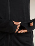 Women’s 150 MerinoFine™ Ace Long Sleeve Zip Hoodie UPF Black - 10