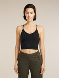 Women’s Merino Blend 260 Seamless Rib Strappy Tank Black - 1