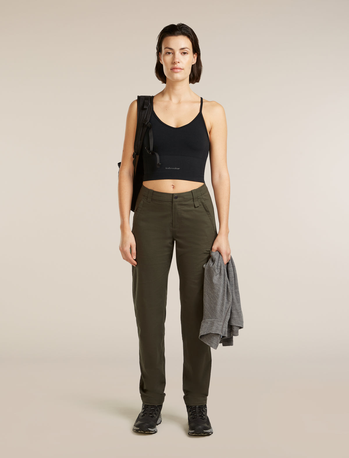 Women’s Merino Blend 260 Seamless Rib Strappy Tank Black - 4