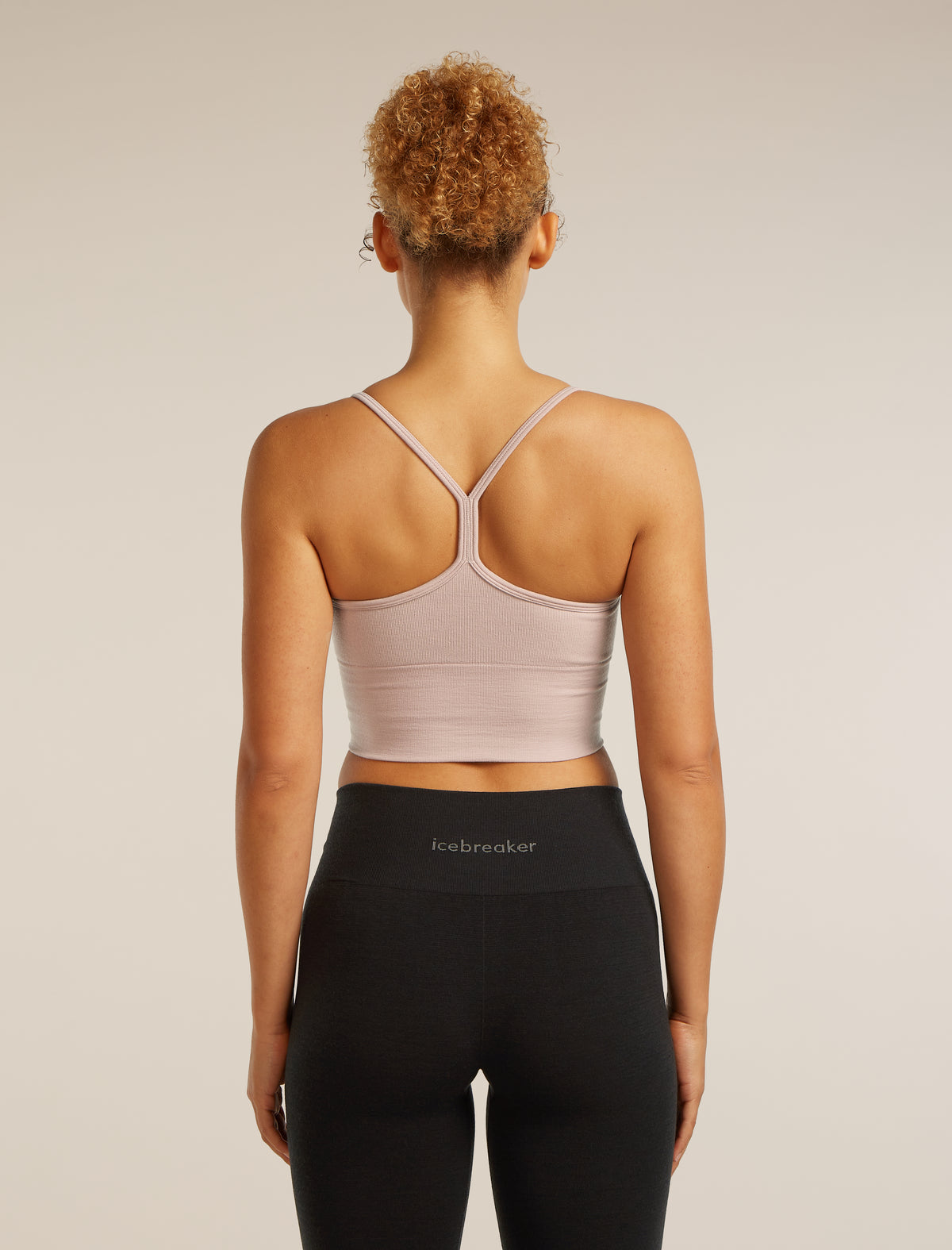 Women’s Merino Blend 260 Seamless Rib Strappy Tank Pink quartz - 2