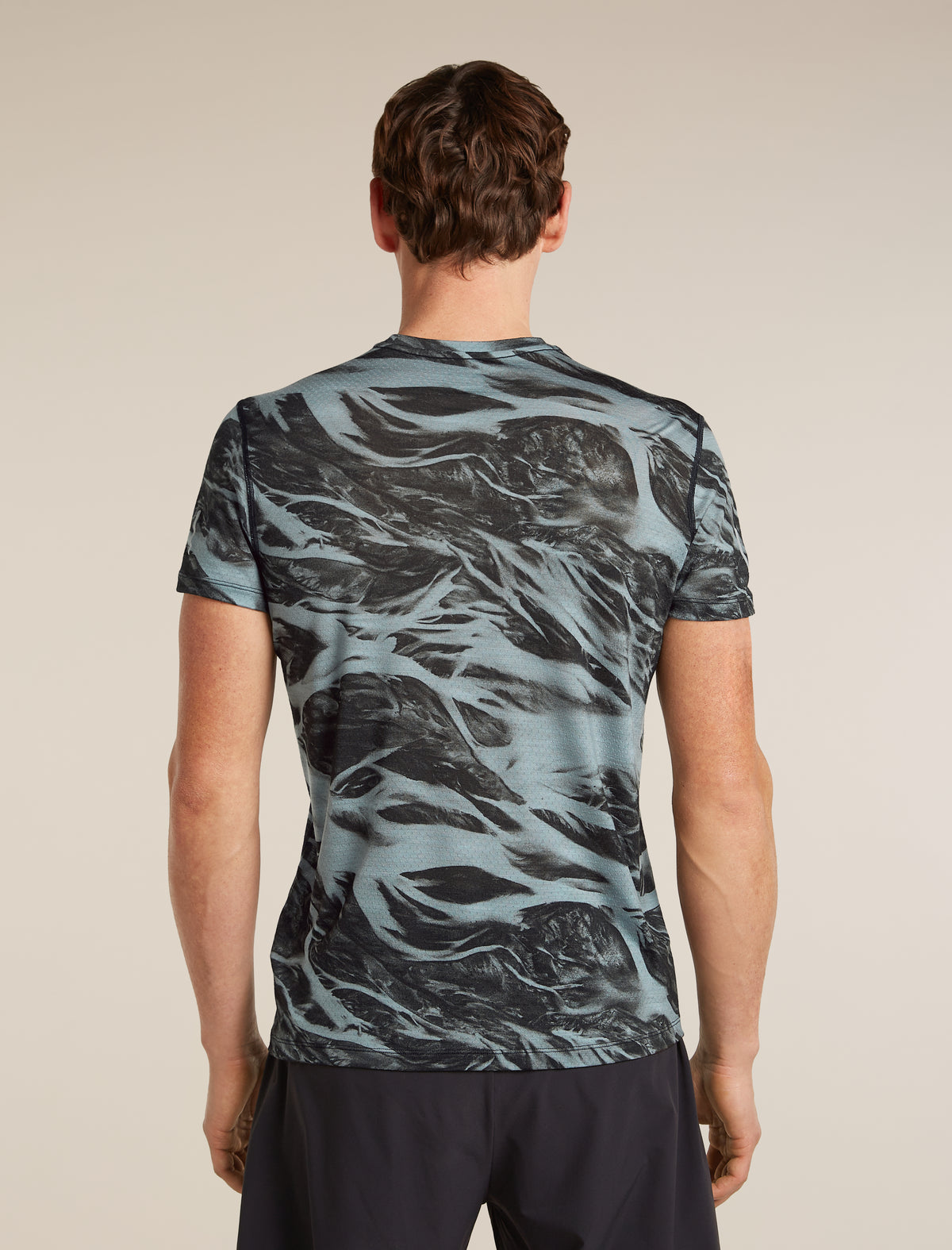 Men’s Merino Blend 125 Cool-Lite™ Speed Short Sleeve T-Shirt Motion AOP Flint blue/Black/Aop - 2