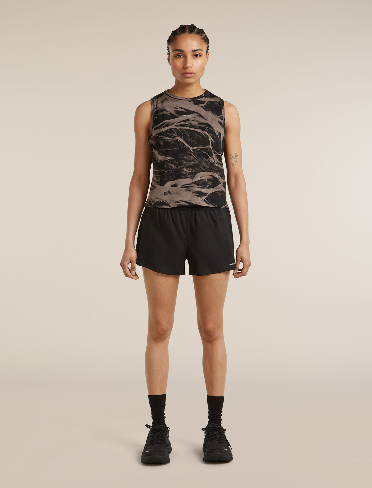Women’s Merino Blend 125 Cool-Lite™ Speed Tank Motion AOP Porcini/Black/Aop - 3