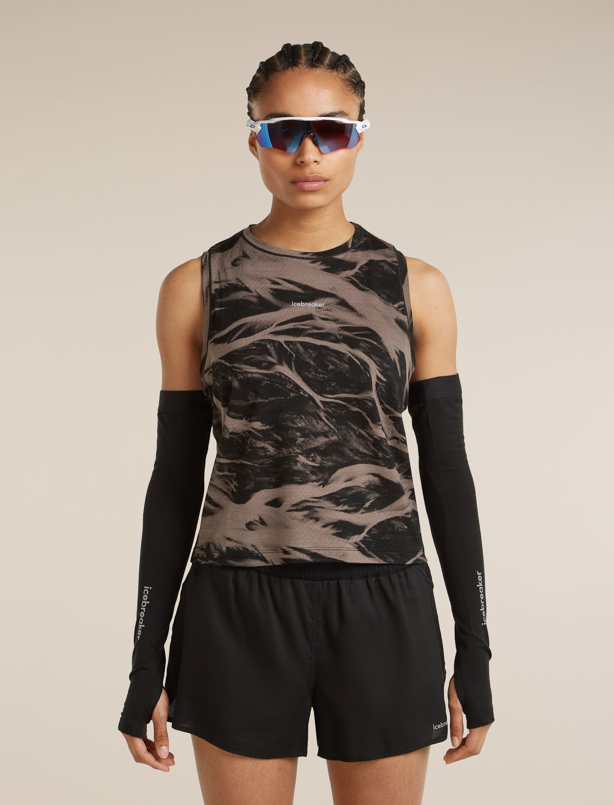 Women’s Merino Blend 125 Cool-Lite™ Speed Tank Motion AOP Porcini/Black/Aop - 8