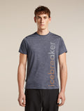 Men’s Merino Blend 125 Cool-Lite™ Sphere Short Sleeve T-Shirt IB Vertical Midnight Navy Hthr - 1