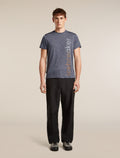 Men’s Merino Blend 125 Cool-Lite™ Sphere Short Sleeve T-Shirt IB Vertical Midnight Navy Hthr - 3
