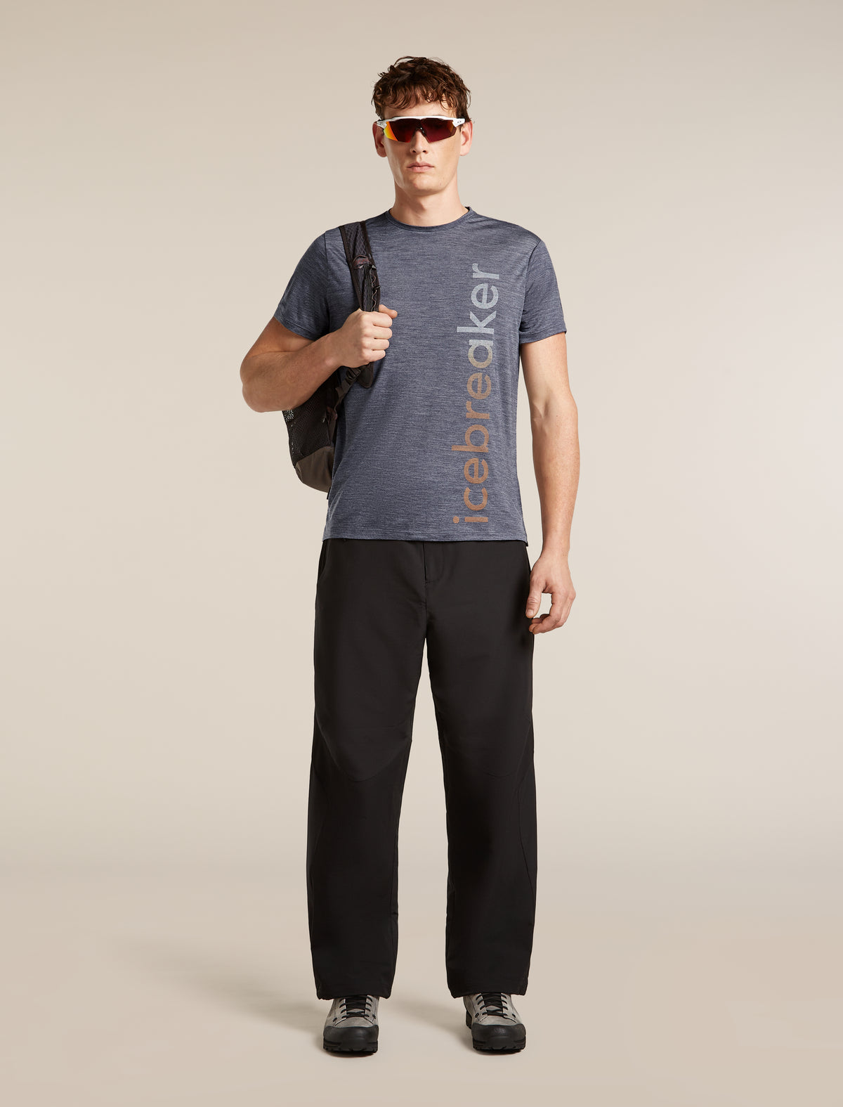 Men’s Merino Blend 125 Cool-Lite™ Sphere Short Sleeve T-Shirt IB Vertical Midnight Navy Hthr - 4
