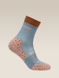 Kids’ Merino Hike+ Light Crew Flint blue/Pink quartz/Trail - 2