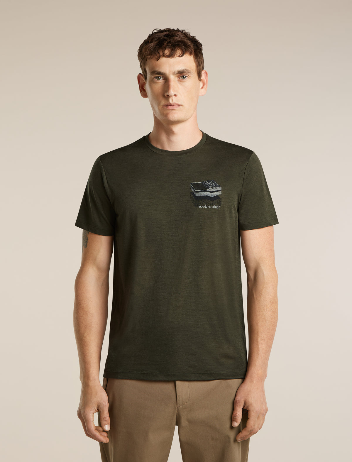Men's Merino 150 Tech Lite Short Sleeve T Shirt Evolving Layers Dark Loden - 1
