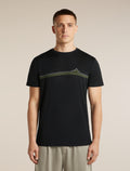 Men's Merino 150 Tech Lite Short Sleeve T Shirt Range Stripes Black - 1