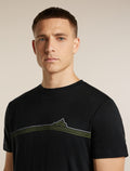 Men's Merino 150 Tech Lite Short Sleeve T Shirt Range Stripes Black - 6