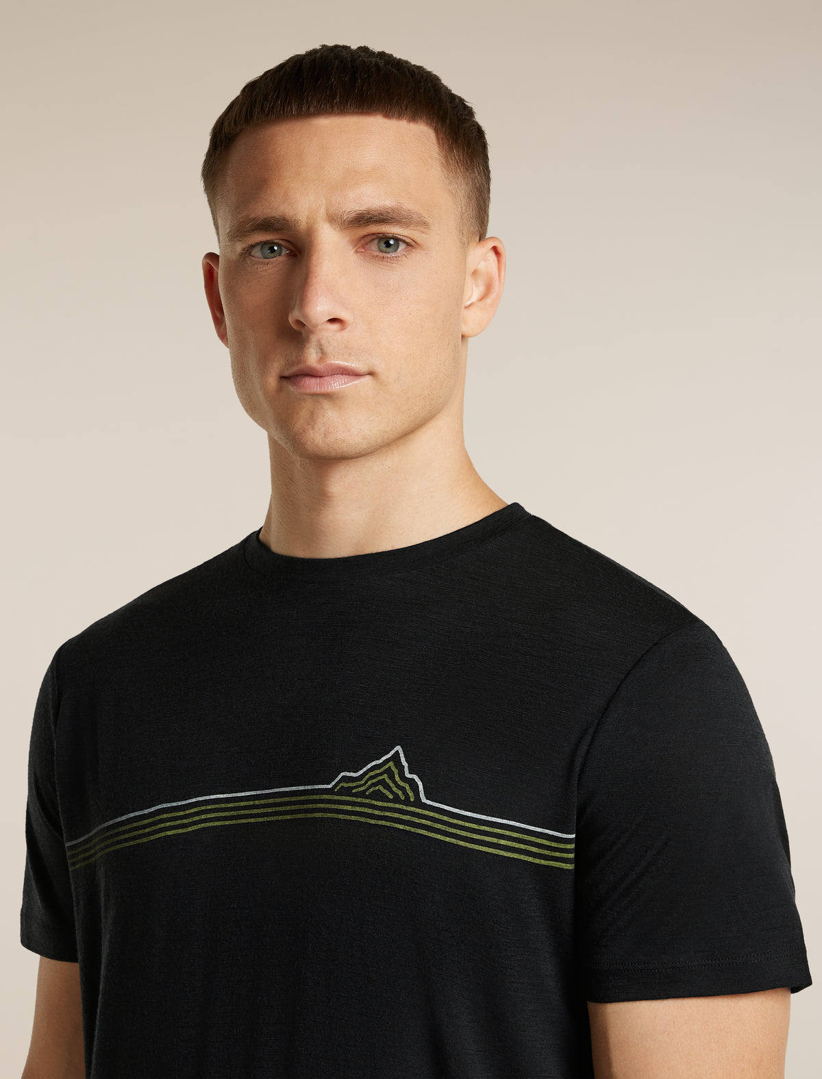 Men's Merino 150 Tech Lite Short Sleeve T Shirt Range Stripes Black - 6
