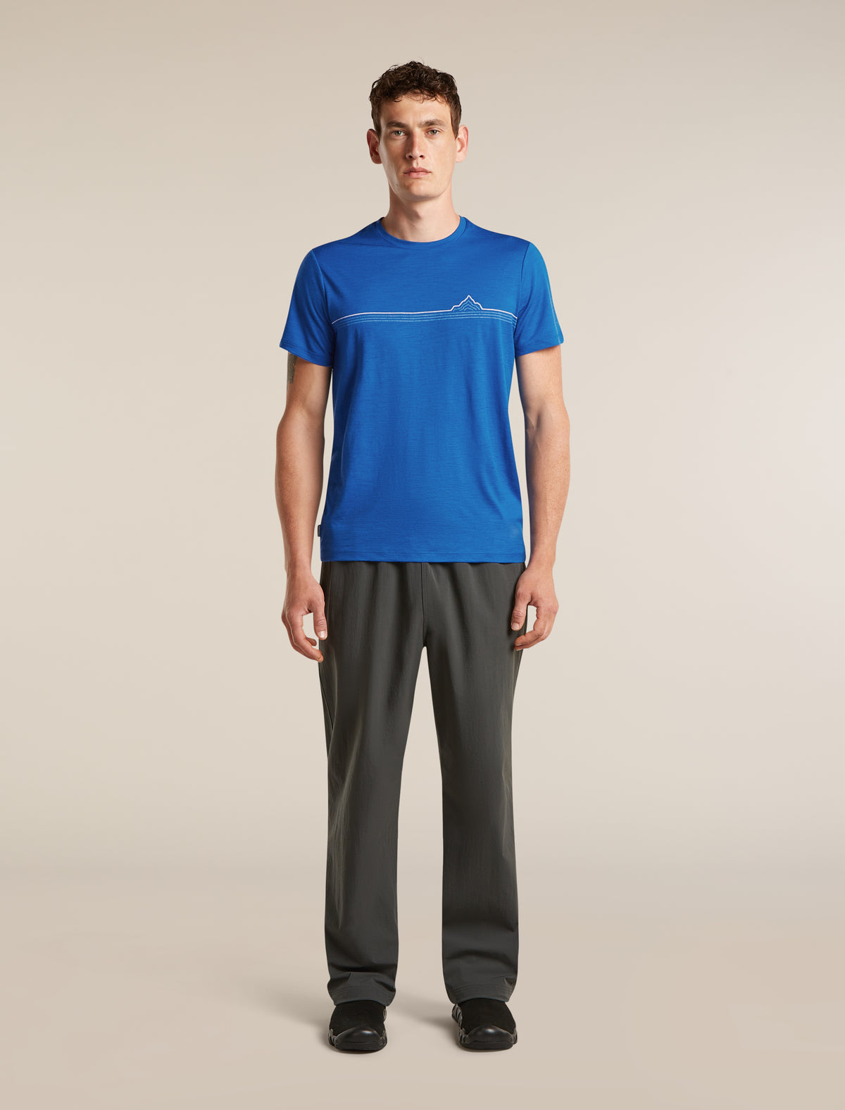 Men's Merino 150 Tech Lite Short Sleeve T Shirt Range Stripes Lazurite - 3