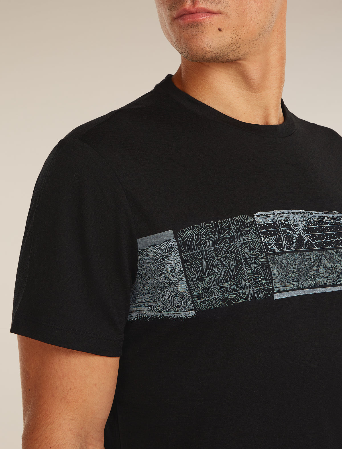 Men’s Merino 150 Tech Lite Short Sleeve T-Shirt Elevation Line Black - 5
