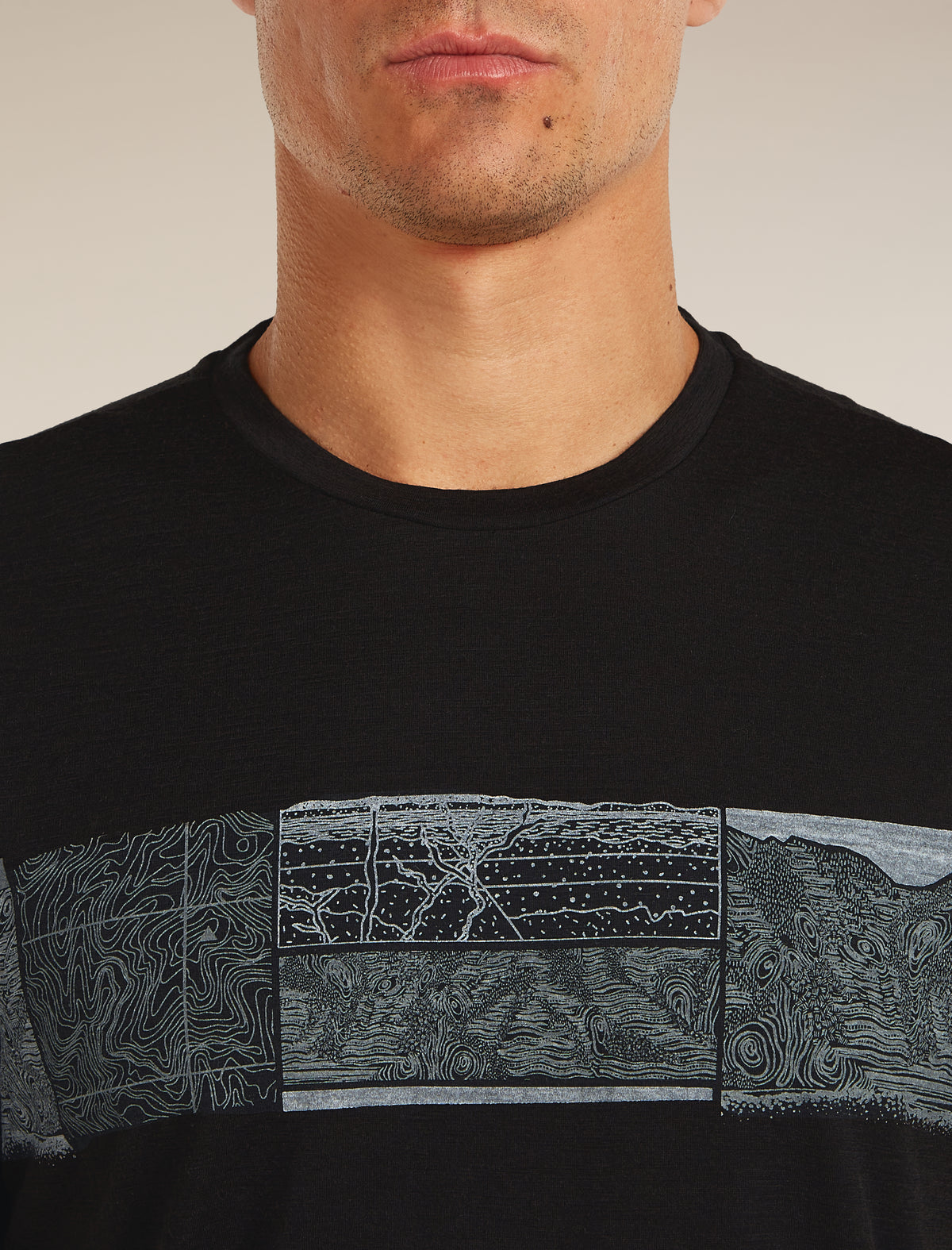 Men’s Merino 150 Tech Lite Short Sleeve T-Shirt Elevation Line Black - 6