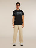 Men’s Merino 150 Tech Lite Short Sleeve T-Shirt Elevation Line Black - 3