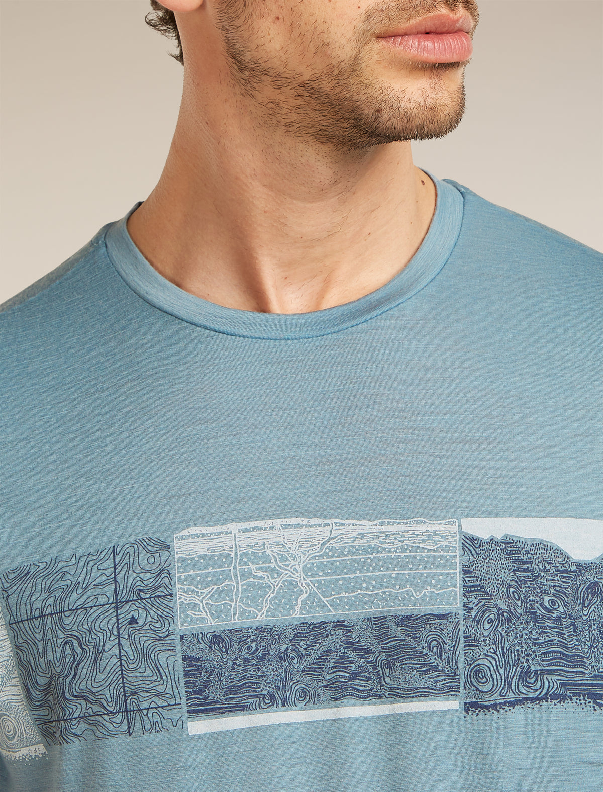 Men’s Merino 150 Tech Lite Short Sleeve T-Shirt Elevation Line Flint blue - 5