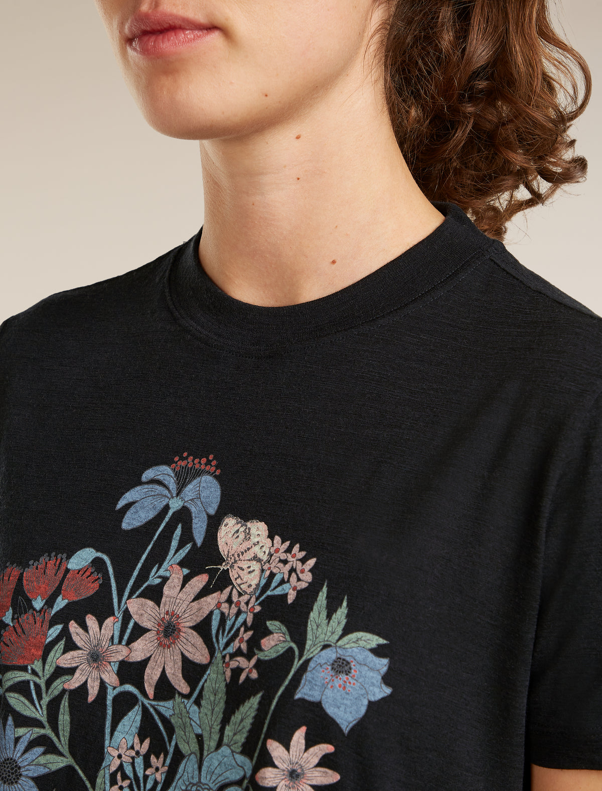 Women’s Merino 150 Tech Lite Short Sleeve Crop T-Shirt NZ Flora Black - 6