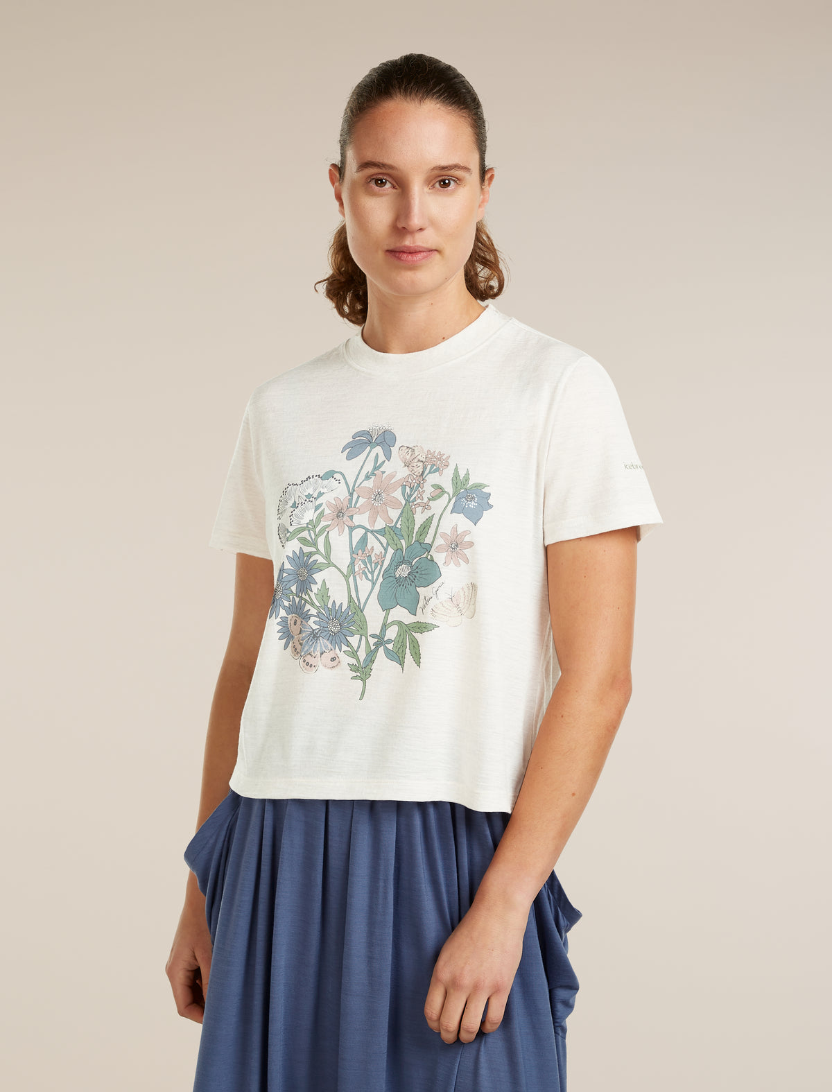 Women’s Merino 150 Tech Lite Short Sleeve Crop T-Shirt NZ Flora Ecru Hthr - 1