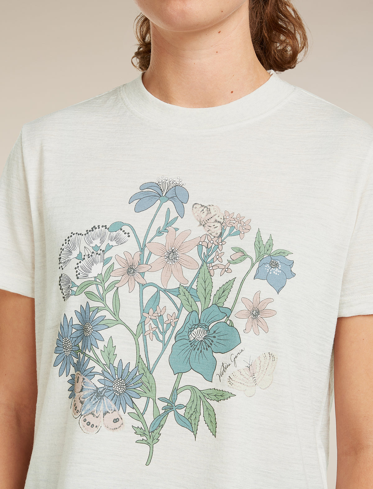 Women’s Merino 150 Tech Lite Short Sleeve Crop T-Shirt NZ Flora Ecru Hthr - 5