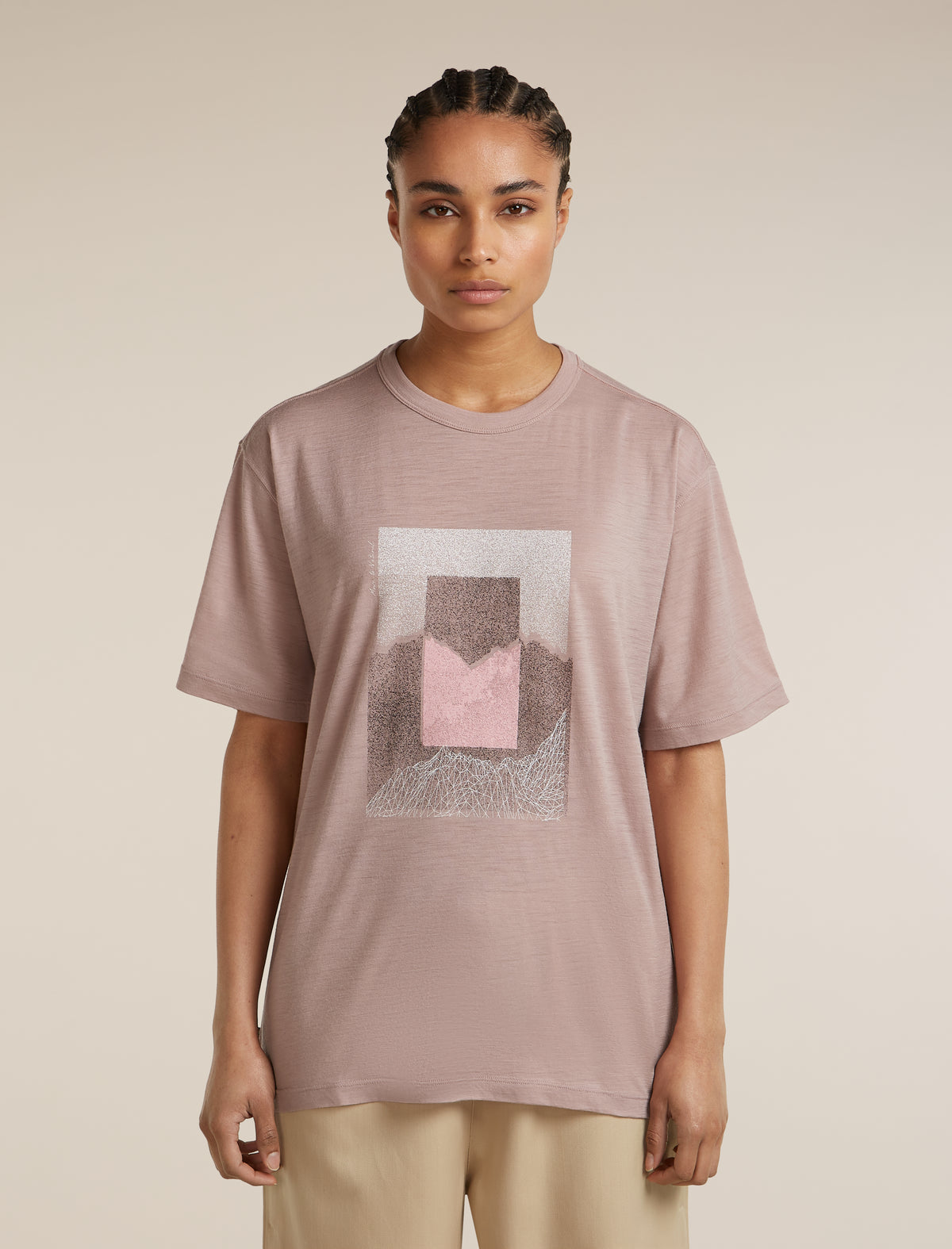 Women’s Merino 150 Tech Lite Short Sleeve Relaxed T-Shirt Mountain Shift Pink Quartz - 1