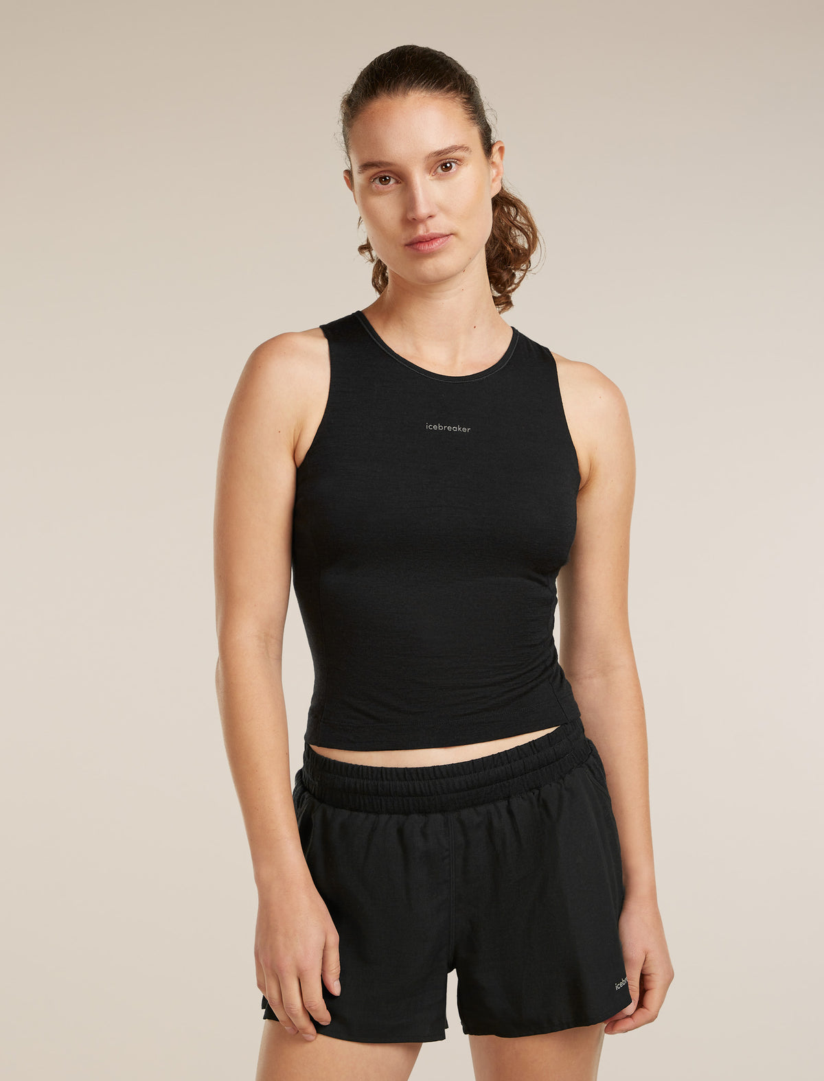 Women’s Merino 150 Active Cropped Bra-Tank Black - 1