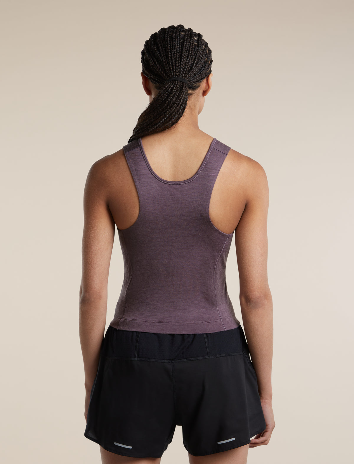 Women's Merino 150 Active Cropped Bra-Tank Grey plum - 2