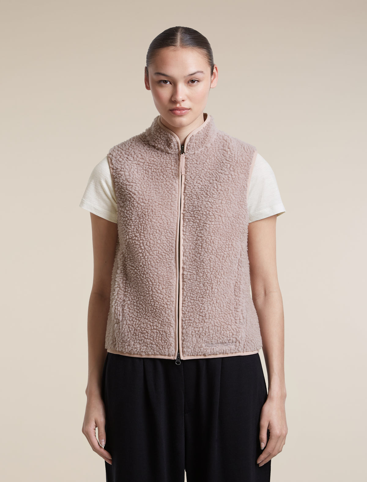 Women's Merino Blend 960 RealFleece™  High Pile Vest Pink Quartz Heather - 1