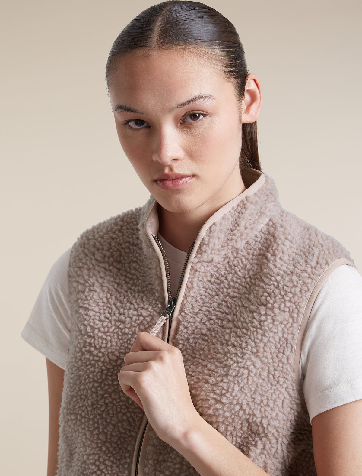 Women's Merino Blend 960 RealFleece™  High Pile Vest Pink Quartz Heather - 7