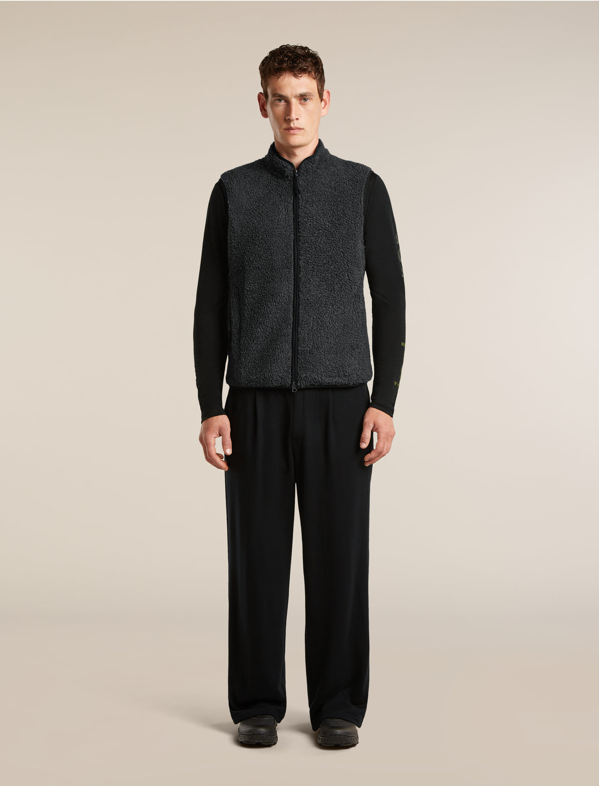 Men's Merino Blend 960 RealFleece™  High Pile Vest Jet Heather/Black - 3