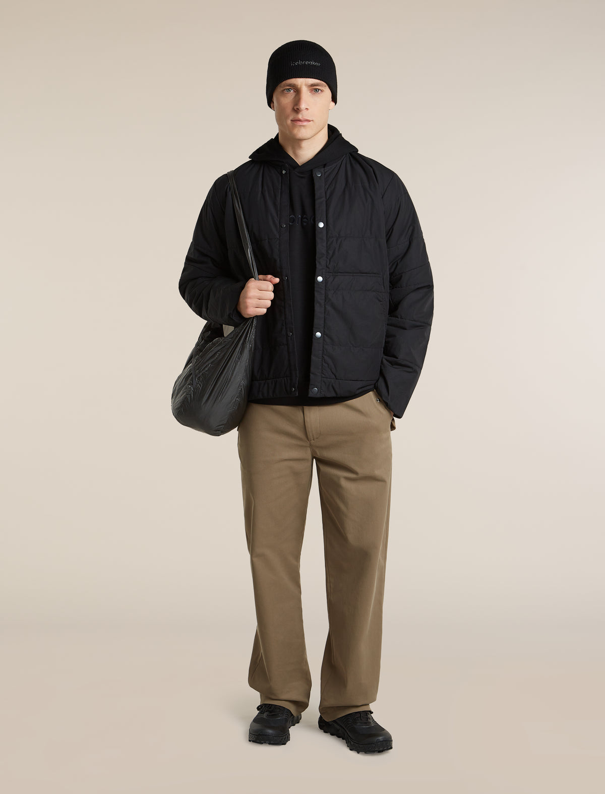 Men's Merino 360 RealFleece™  Elemental Long Sleeve Hoodie Black - 4